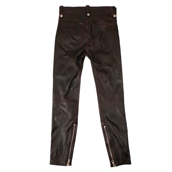 UNRAVEL PROJECT Black/Red Leather Lace Up Detail Pants Size 26 $2085 - Picture 3 of 4